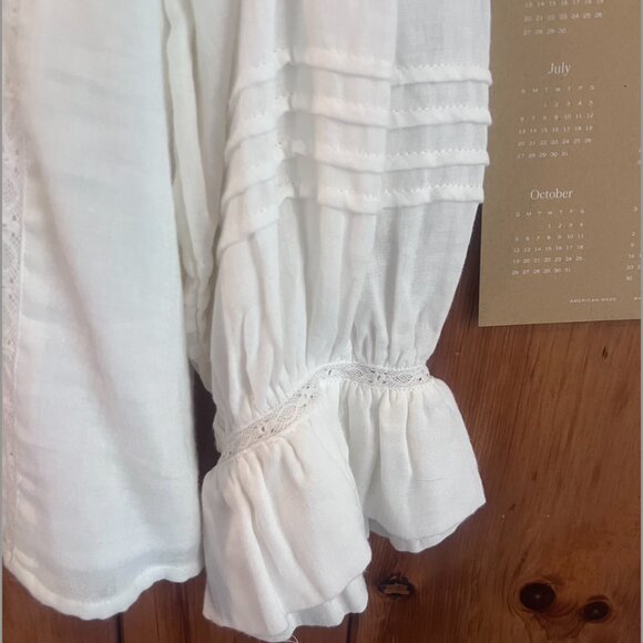 Meadows white long sleeved blouse Size US12 - Picture 6 of 7